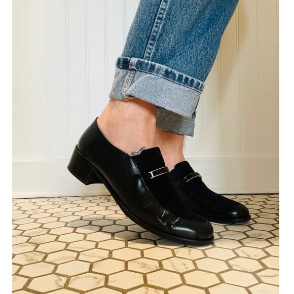 Paul Green Loafer Blue Suede/Leather Size Mens 7.5 Womens 9 Classic Prep Unisex - Picture 2 of 10